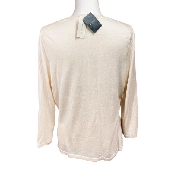 NWT Ann Taylor Ivory Cardigan Silk and Cashmere Tuxedo Front Size XL - Picture 5 of 8